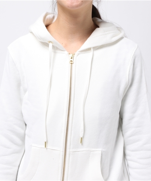 DouDou（ドゥドゥ）の「【DouDou】カットZIPパーカー（パーカー・レディース・ホワイト/グレー・FREE）」の6枚目の写真