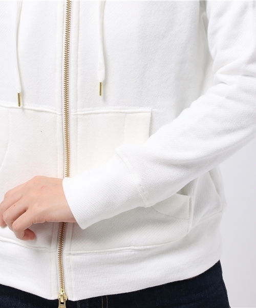 DouDou（ドゥドゥ）の「【DouDou】カットZIPパーカー（パーカー・レディース・ホワイト/グレー・FREE）」の7枚目の写真