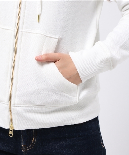 DouDou（ドゥドゥ）の「【DouDou】カットZIPパーカー（パーカー・レディース・ホワイト/グレー・FREE）」の8枚目の写真