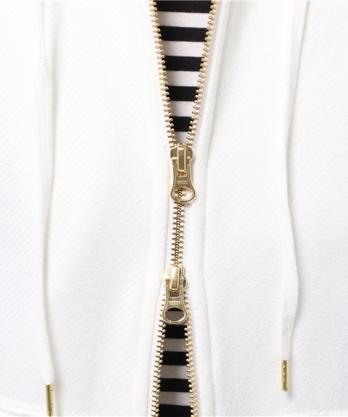 DouDou（ドゥドゥ）の「【DouDou】カットZIPパーカー（パーカー・レディース・ホワイト/グレー・FREE）」の9枚目の写真