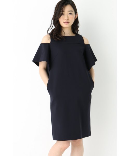 FIGARO Paris（フィガロパリ）の「ハイカウントポンチワンピース◆（ワンピース・レディース・ネイビー/ベージュ/ベージュ系その他・36/38）」の3枚目の写真