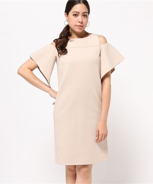 FIGARO Paris（フィガロパリ）の「ハイカウントポンチワンピース◆（ワンピース・レディース・ネイビー/ベージュ/ベージュ系その他・36/38）」の4枚目の写真