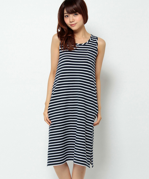 LBC（エルビーシー）の「om コットンPUポケ付きワンピース     （ワンピース・レディース・ライトグレー/アッシュグレー/スカイブルー・MEDIUM/LARGE）」の3枚目の写真