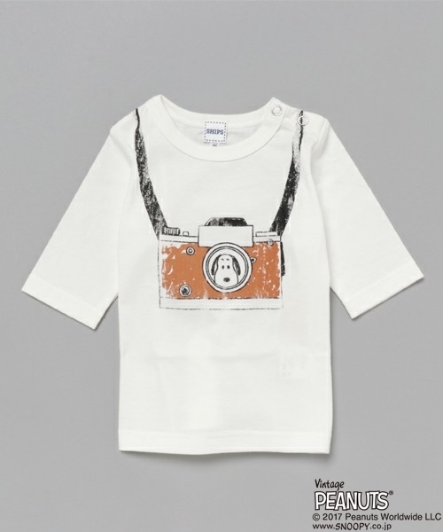 SHIPS KIDS(シップスキッズ)の「SHIPS KIDS:スヌーピー 7分袖 TEE(100~130cm)(Tシャツ/カットソー・キッズ・ロイヤルブルー/オフホワイト/グレー・110/130/100/120)」の2枚目の写真