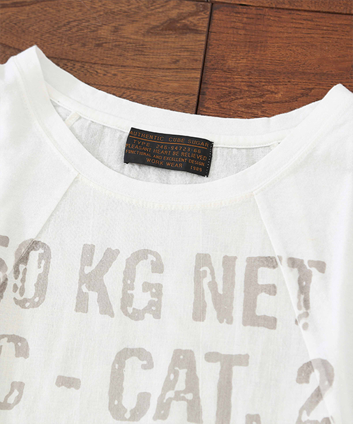 CUBE SUGAR（キューブシュガー）の「綿麻天竺×布帛ビッグクルーネックTシャツ（Tシャツ/カットソー・レディース・ネイビー/ホワイト/ナチュラル・M）」の6枚目の写真