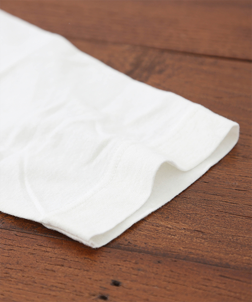 CUBE SUGAR（キューブシュガー）の「綿麻天竺×布帛ビッグクルーネックTシャツ（Tシャツ/カットソー・レディース・ネイビー/ホワイト/ナチュラル・M）」の8枚目の写真