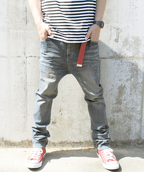 BEATJIVE（ビートジャイブ）の「デニムパンツ メンズ サルエル ワイド＆テーパード ストレッチ スキニー ジョガーパンツ ジーンズ ジーパン デニム ツイル コーデュロイ 迷彩（デニムパンツ・メンズ・ブラック/ベージュ/カーキ/サックスブルー/ワンウォッシュ/インディゴブルー/ブルー系その他/ハウンドトゥース/ベージュ系その他/グレー系その他/グリーン系その他/ブラック系その他/カモフラージュ/ネイビー/ダークインディゴブルー/ブラック系/ベージュ系/ホワイト×ブルー/ブルー系その他2/グリーン系その他2/ブラック系その他2/ブラック系その他3/ブルー系その他3・1/2/3/0）」の17枚目の写真