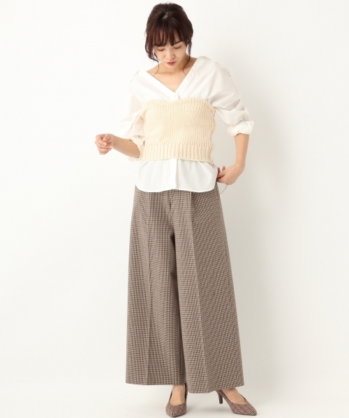 A part by（アパートバイ）の「3GAWザックリビスチェ 768595 （ニット/セーター・レディース・ブラック/アイボリー・FREE）」の3枚目の写真