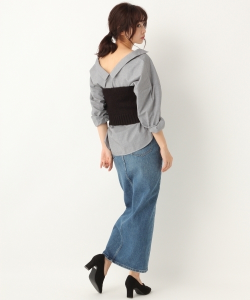 A part by（アパートバイ）の「3GAWザックリビスチェ 768595 （ニット/セーター・レディース・ブラック/アイボリー・FREE）」の7枚目の写真