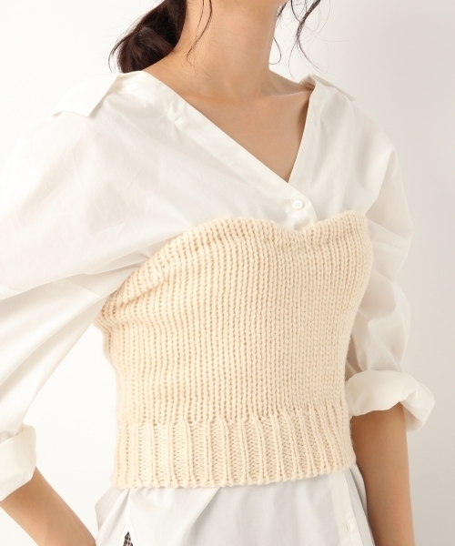 A part by（アパートバイ）の「3GAWザックリビスチェ 768595 （ニット/セーター・レディース・ブラック/アイボリー・FREE）」の12枚目の写真