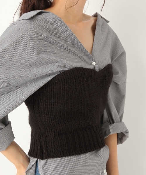 A part by（アパートバイ）の「3GAWザックリビスチェ 768595 （ニット/セーター・レディース・ブラック/アイボリー・FREE）」の10枚目の写真