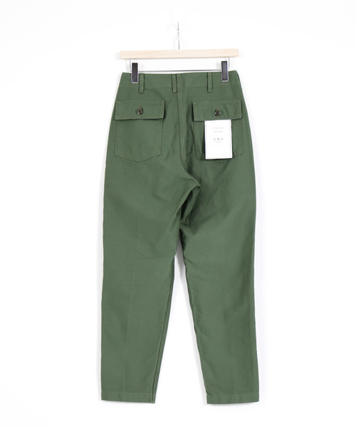 ドミンゴ パンツ d.m.g DMG バックサテン コットン ワイド ベーカーパンツ ベイカーパンツ 股上深め ミリタリー レディース ディーエムジー SP15ドミンゴ パンツ dmg ディーエムジー バックサテン