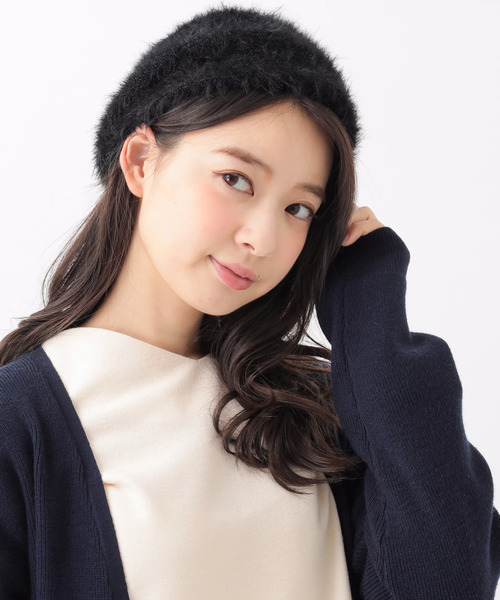 earth music&ecology（アースミュージックアンドエコロジー）の「シャギーベレー（ハンチング/ベレー帽・レディース・ブラック/グレー/アイボリー/キャメル・FREE）」の11枚目の写真