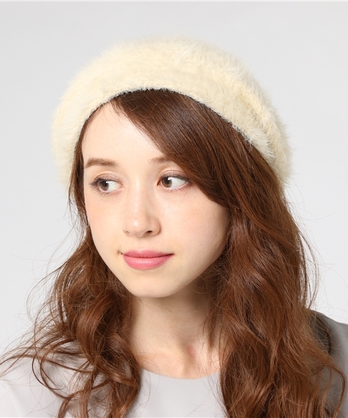 earth music&ecology（アースミュージックアンドエコロジー）の「シャギーベレー（ハンチング/ベレー帽・レディース・ブラック/グレー/アイボリー/キャメル・FREE）」の2枚目の写真