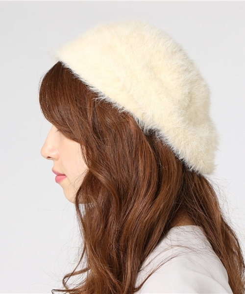 earth music&ecology（アースミュージックアンドエコロジー）の「シャギーベレー（ハンチング/ベレー帽・レディース・ブラック/グレー/アイボリー/キャメル・FREE）」の7枚目の写真