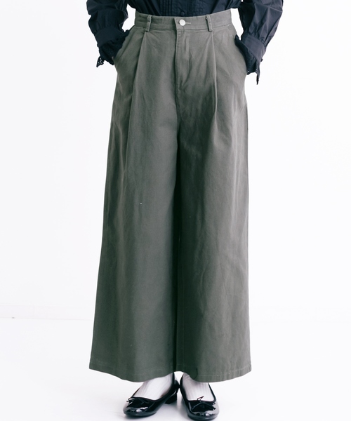 MERLOT（メルロー）の「タックワイドパンツ1299（その他パンツ・レディース・ワイン/カーキ/ブラック/ベージュ/ネイビー・FREE）」の4枚目の写真