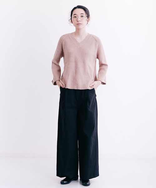 MERLOT（メルロー）の「タックワイドパンツ1299（その他パンツ・レディース・ワイン/カーキ/ブラック/ベージュ/ネイビー・FREE）」の15枚目の写真