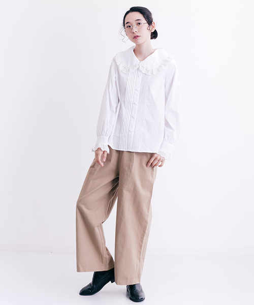 MERLOT（メルロー）の「タックワイドパンツ1299（その他パンツ・レディース・ワイン/カーキ/ブラック/ベージュ/ネイビー・FREE）」の7枚目の写真