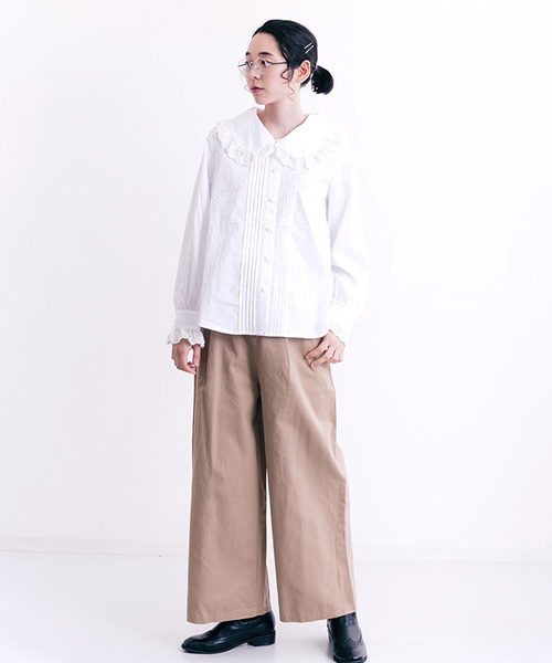 MERLOT（メルロー）の「タックワイドパンツ1299（その他パンツ・レディース・ワイン/カーキ/ブラック/ベージュ/ネイビー・FREE）」の9枚目の写真