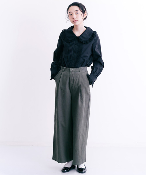 MERLOT（メルロー）の「タックワイドパンツ1299（その他パンツ・レディース・ワイン/カーキ/ブラック/ベージュ/ネイビー・FREE）」の21枚目の写真