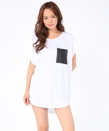 合皮ポケTシャツワンピース