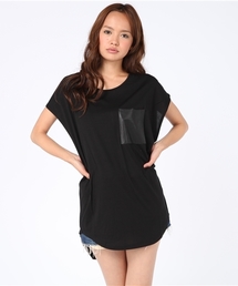 合皮ポケTシャツワンピース