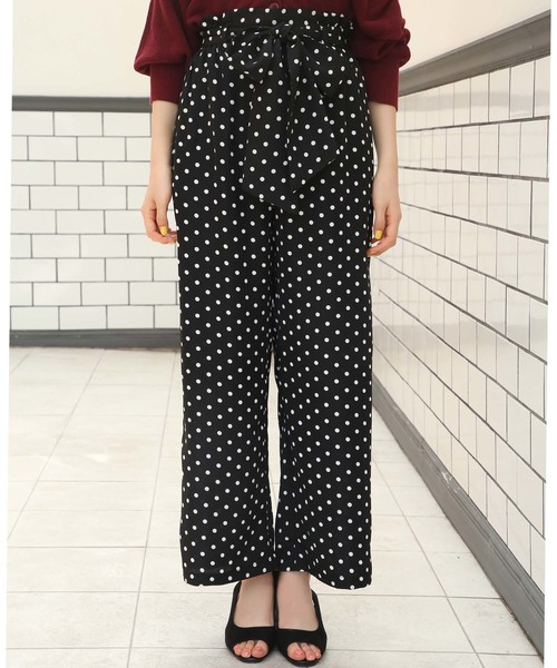 one after another NICE CLAUP(ワンアフターアナザーナイスクラップ)の「ウエストリボンパンツ(その他パンツ・レディース・ブラック/ネイビー/ストライプ/ドット・FREE)」の4枚目の写真