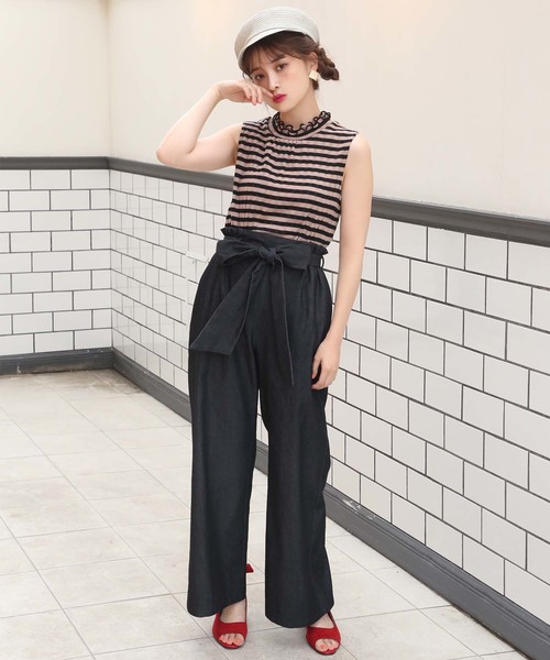 one after another NICE CLAUP(ワンアフターアナザーナイスクラップ)の「ウエストリボンパンツ(その他パンツ・レディース・ブラック/ネイビー/ストライプ/ドット・FREE)」の22枚目の写真