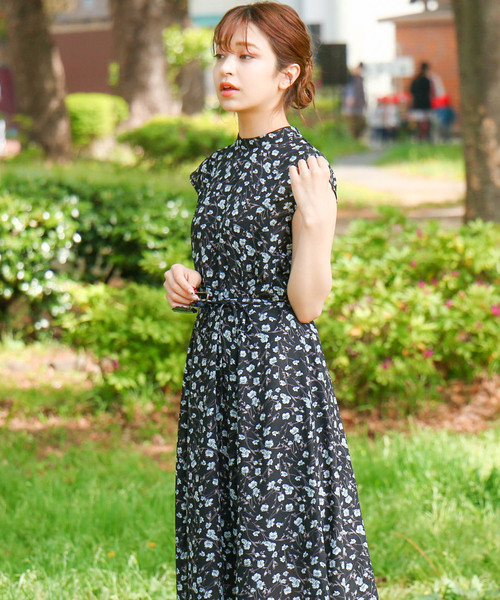 FREE'S MART（フリーズマート）の「小花ハイネックロングワンピース（ワンピース・レディース・ブラック系その他/グリーン系その他/シャーベット・FREE）」の19枚目の写真