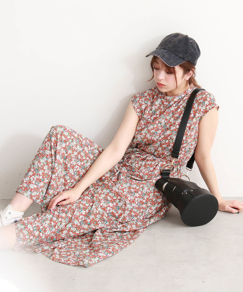 FREE'S MART（フリーズマート）の「小花ハイネックロングワンピース（ワンピース・レディース・ブラック系その他/グリーン系その他/シャーベット・FREE）」の14枚目の写真