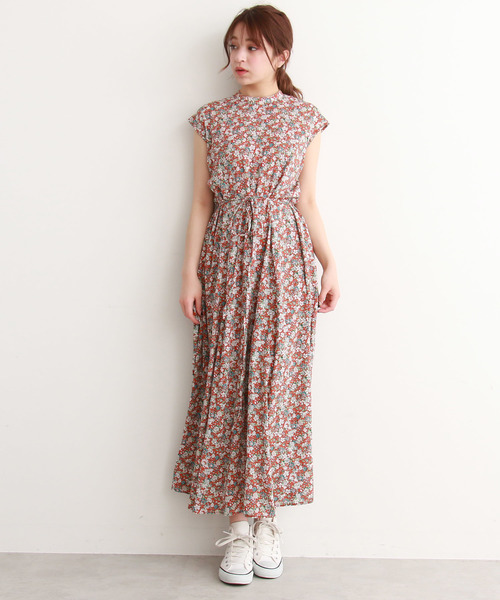 FREE'S MART（フリーズマート）の「小花ハイネックロングワンピース（ワンピース・レディース・ブラック系その他/グリーン系その他/シャーベット・FREE）」の8枚目の写真