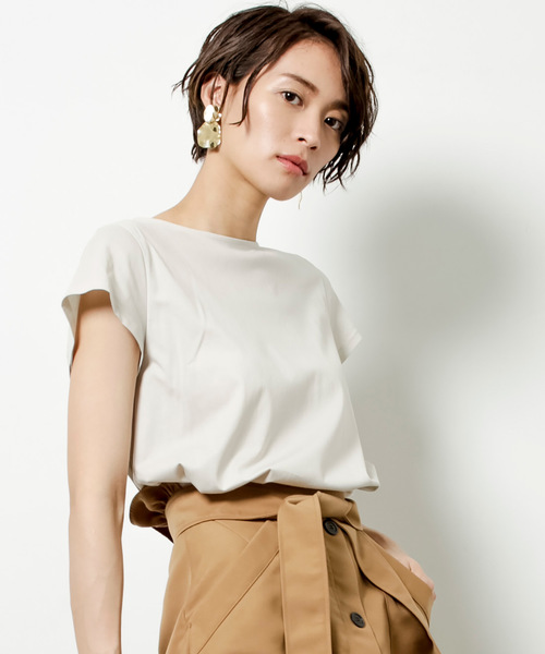 STUDIOUS(ステュディオス)の「【STUDIOUS】バックシャンTEE(Tシャツ/カットソー・レディース・グリーン/ライトグレー/ブラック/ブラウン/パープル・FREE)」の10枚目の写真