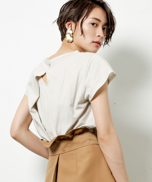 STUDIOUS(ステュディオス)の「【STUDIOUS】バックシャンTEE(Tシャツ/カットソー・レディース・グリーン/ライトグレー/ブラック/ブラウン/パープル・FREE)」の11枚目の写真