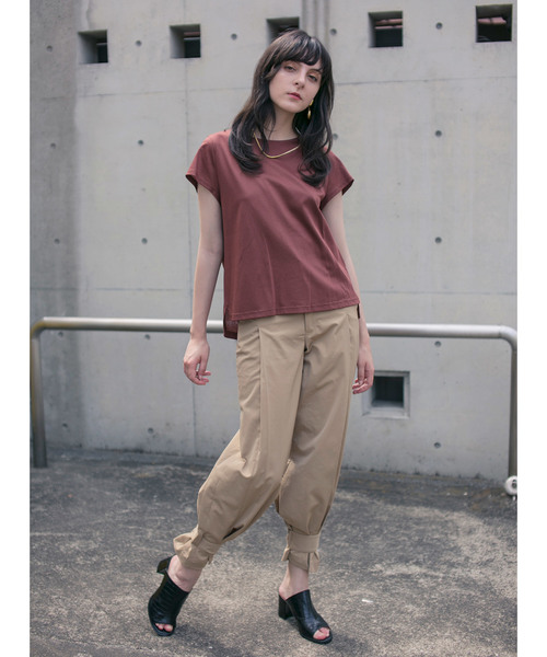 STUDIOUS(ステュディオス)の「【STUDIOUS】バックシャンTEE(Tシャツ/カットソー・レディース・グリーン/ライトグレー/ブラック/ブラウン/パープル・FREE)」の15枚目の写真