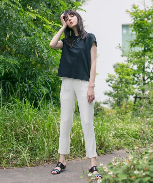 STUDIOUS(ステュディオス)の「【STUDIOUS】バックシャンTEE(Tシャツ/カットソー・レディース・グリーン/ライトグレー/ブラック/ブラウン/パープル・FREE)」の16枚目の写真