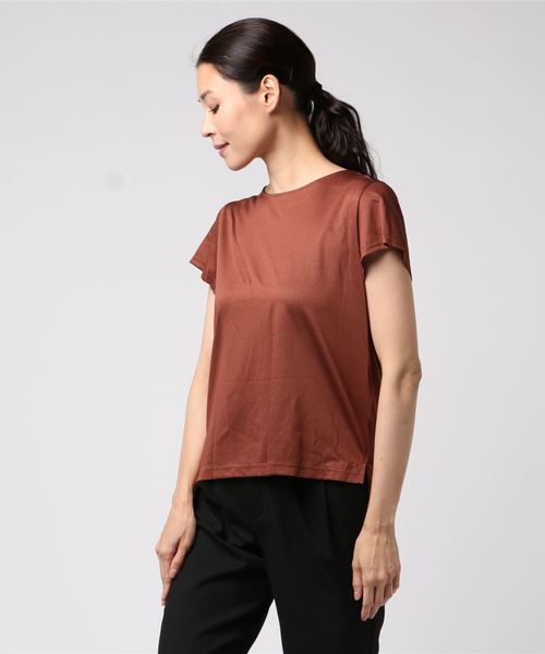 STUDIOUS(ステュディオス)の「【STUDIOUS】バックシャンTEE(Tシャツ/カットソー・レディース・グリーン/ライトグレー/ブラック/ブラウン/パープル・FREE)」の4枚目の写真