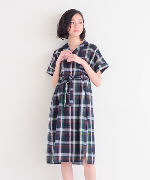 Afternoon Tea アフタヌーンティー の マドラスチェックシャツワンピース ワンピース Wear