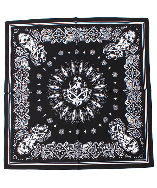 HYSTERIC MINI（ヒステリックミニ）の「mini on skull bandanna  バンダナ（バンダナ/スカーフ・キッズ・ブラック/ネイビー/レッド・FREE）」の2枚目の写真