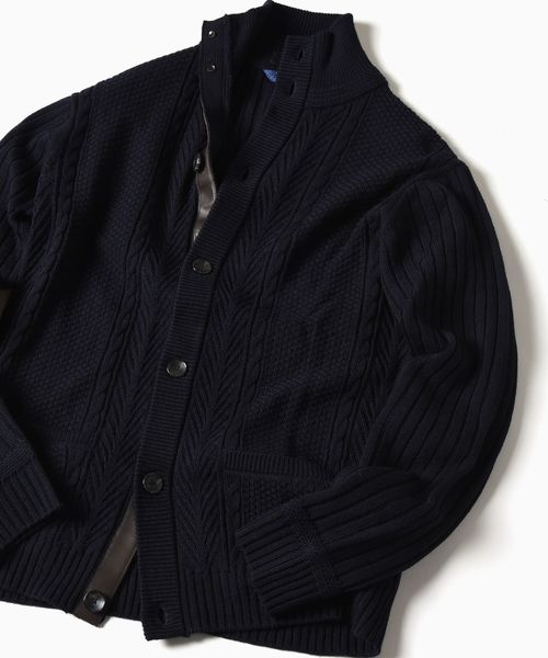 SHIPS(シップス)の「SC: 9ゲージ ランダム/アラン スタンド カーディガン□(カーディガン/ボレロ・メンズ・グレー/ブルー/ネイビー/ダークオレンジ/グリーン・SMALL/MEDIUM/LARGE/X-LARGE)」の4枚目の写真