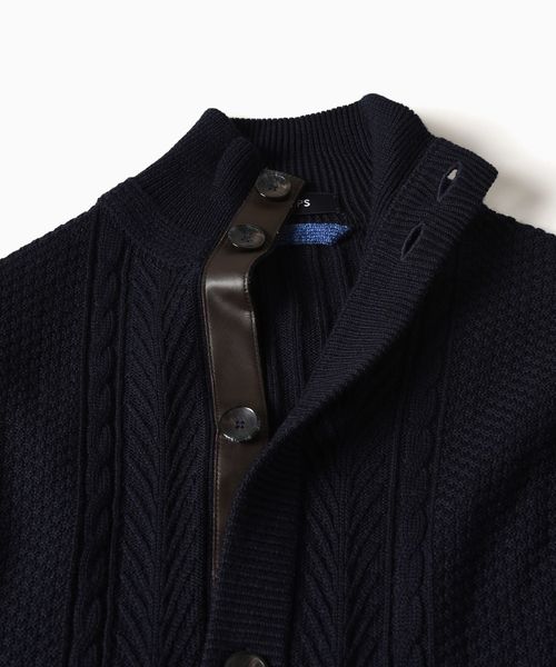 SHIPS(シップス)の「SC: 9ゲージ ランダム/アラン スタンド カーディガン□(カーディガン/ボレロ・メンズ・グレー/ブルー/ネイビー/ダークオレンジ/グリーン・SMALL/MEDIUM/LARGE/X-LARGE)」の14枚目の写真