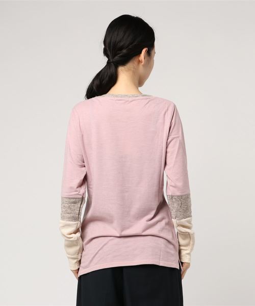 Burner（バーナー）の「【wordtrobe】30/-SZ天竺袖切替 ロンT（Tシャツ/カットソー・レディース・チャコールグレー/ブラウン/グレー/レッド/ピンク/ブルー/グリーン/オートミール・FREE）」の10枚目の写真