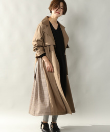 notch. | BACK CHECK LONG COAT(トレンチコート)