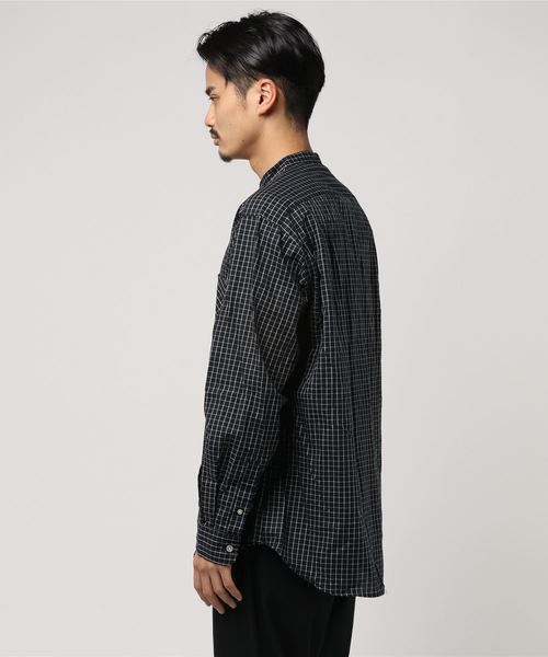 L&HARMONY（エルアンドハーモニー）の「[L&HARMONY / エルアンドハーモニー] レトロチェックルーズバンドカラーシャツ（シャツ/ブラウス・メンズ・ブラック/ベージュ・LARGE/MEDIUM）」の13枚目の写真