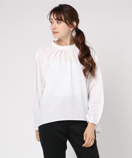 LBC（エルビーシー）の「ふんわりハイネックブラウス（シャツ/ブラウス・レディース・ホワイト/ネイビー・M）」の10枚目の写真