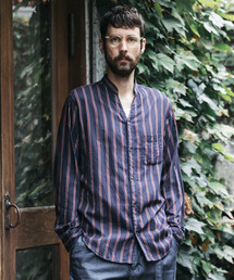MR.OLIVE | TENCEL BREND TRADITIONAL STRIPE / STAND SKIPPER  SHIRT(シャツ/ブラウス)