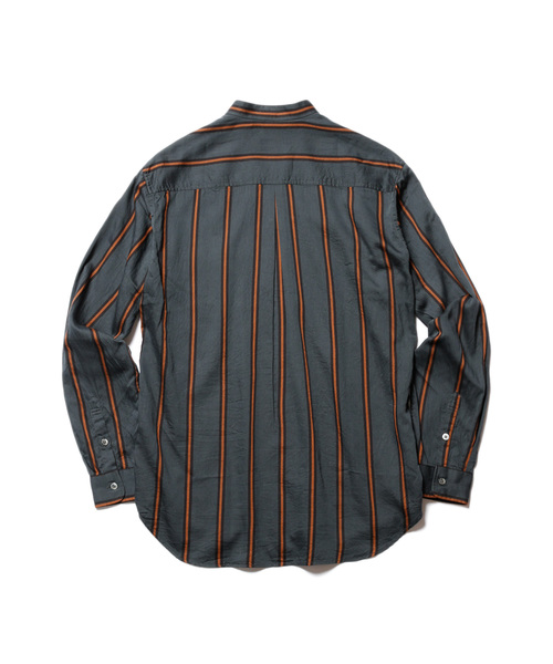 MR.OLIVE（ミスターオリーブ）の「TENCEL BREND TRADITIONAL STRIPE / STAND SKIPPER  SHIRT（シャツ/ブラウス・メンズ・ブラック/グリーン/ネイビー・SMALL/MEDIUM/LARGE）」の4枚目の写真