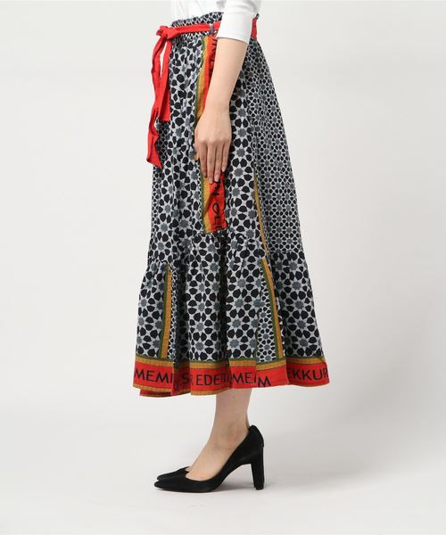 チャイハネ（チャイハネ）の「【チャイハネ】オリエンタルイスラミック柄スカート（スカート・レディース・ホワイト/ブラック/ベージュ・FREE）」の4枚目の写真