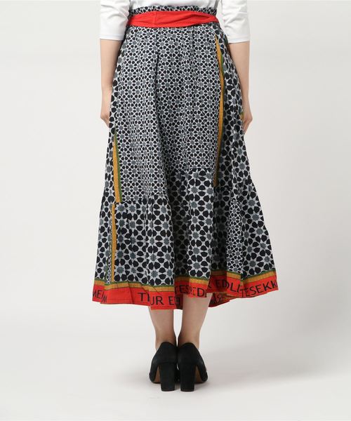 チャイハネ（チャイハネ）の「【チャイハネ】オリエンタルイスラミック柄スカート（スカート・レディース・ホワイト/ブラック/ベージュ・FREE）」の5枚目の写真