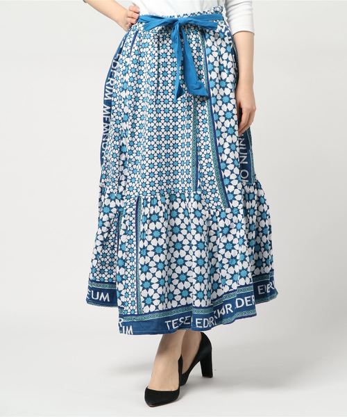 チャイハネ（チャイハネ）の「【チャイハネ】オリエンタルイスラミック柄スカート（スカート・レディース・ホワイト/ブラック/ベージュ・FREE）」の8枚目の写真