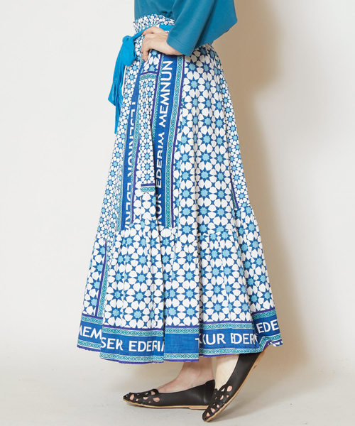 チャイハネ（チャイハネ）の「【チャイハネ】オリエンタルイスラミック柄スカート（スカート・レディース・ホワイト/ブラック/ベージュ・FREE）」の9枚目の写真